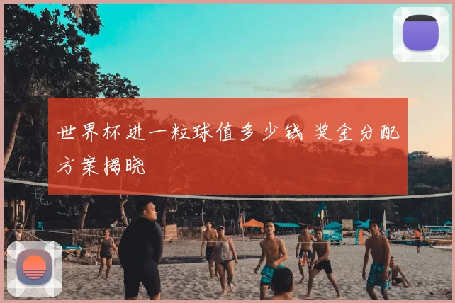 世界杯进一粒球值多少钱 奖金分配方案揭晓